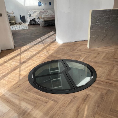Electric Spiral Cellar Glass Door- Circular Floor Hatch Electric Spiral Cellar Glass Door- Circular Floor Hatch